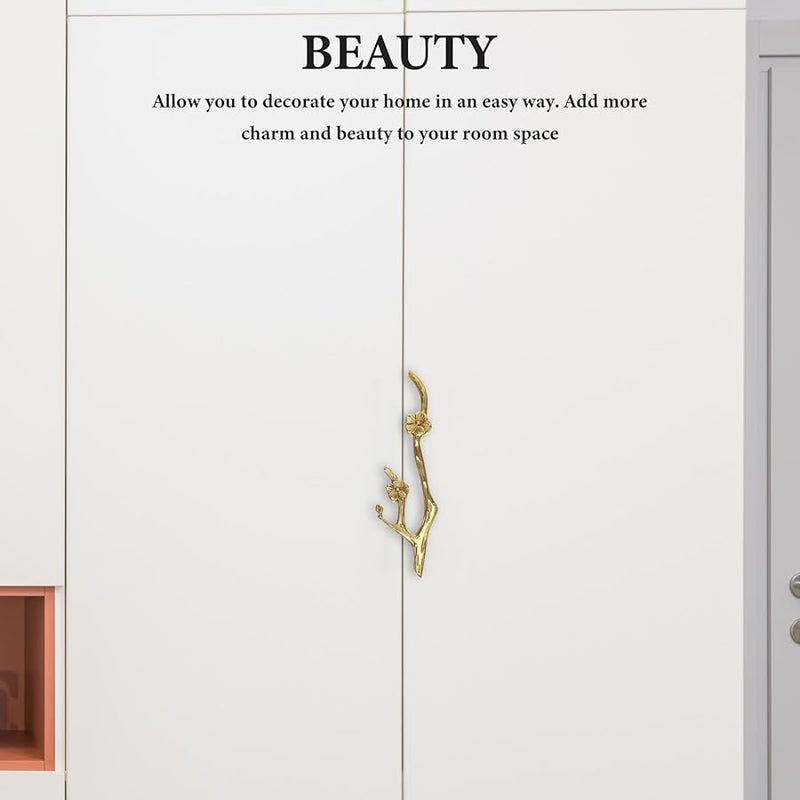 Brass Flower Branch Cabinet Knob Pull Handle 150x42x25mm Rustic Furniture Hardware - Image 3